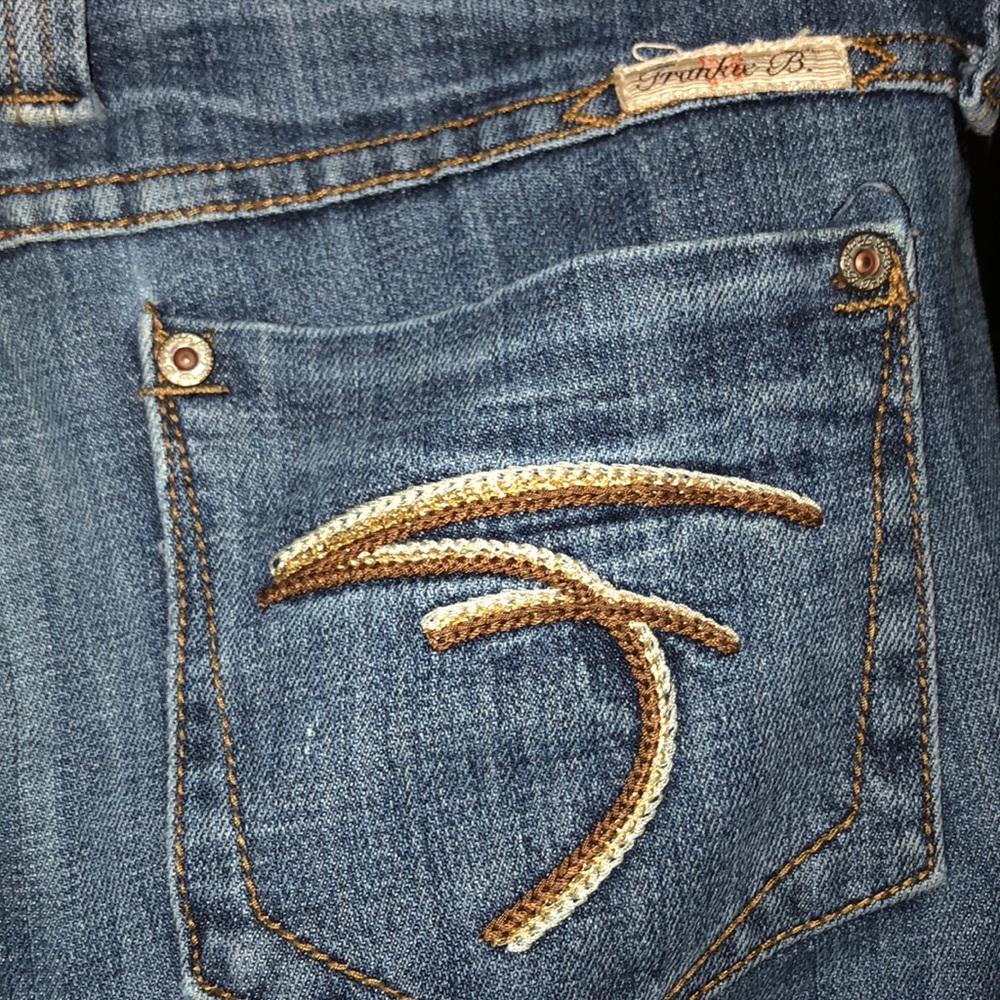 size 4, Frankie Bs flare/bootcut-distressed denim